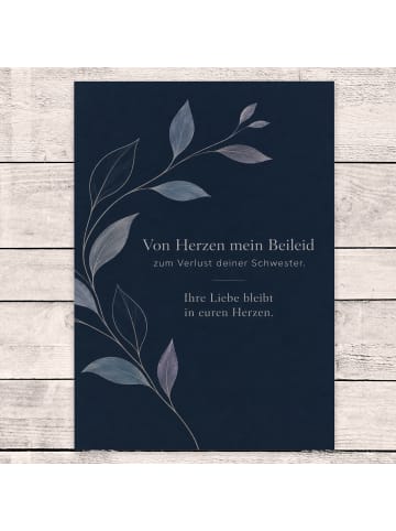Mr. & Mrs. Panda Trauerkarte Zweig modern Design mit Spruch in Weiß