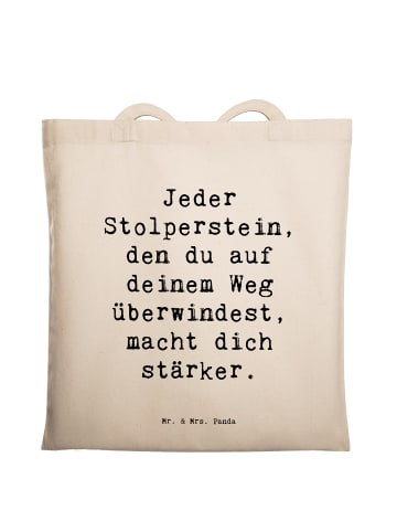 Mr. & Mrs. Panda Tasche Spruch Stolpersteine im Alltag meistern ... in Creme