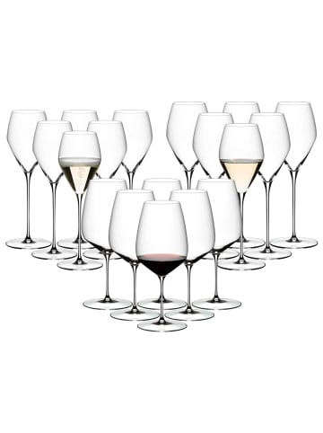 RIEDEL Glas 18-tlg. Wein- und Sektgläser Veloce in Transparent – in transparent