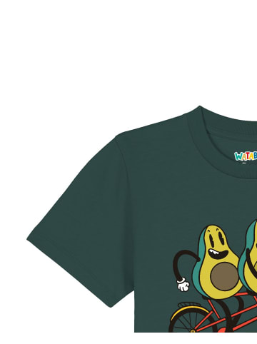 wat? Apparel T-Shirt Avocado Fahrrad in Dunkelgrün