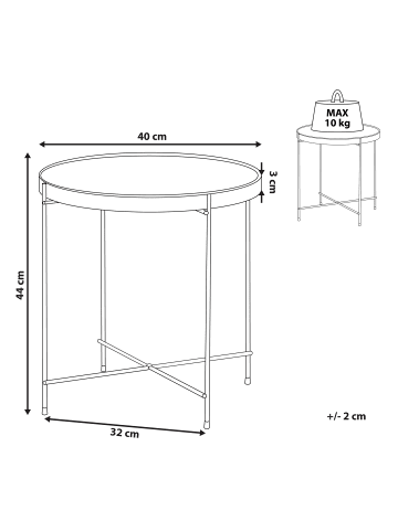 Beliani Beistelltisch LUCEA in Schwarz/Silber - (W) 40 x (H) 44 x (L) 40 cm