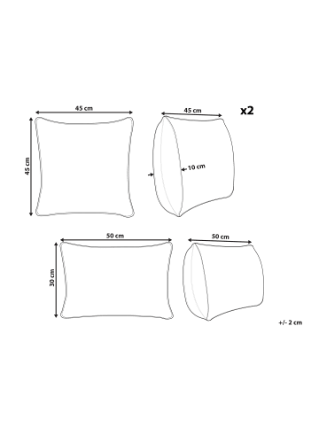 Beliani 3er-Set Gartenkissen MIRAGE in Bunt/Rosa/Violett