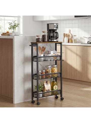 VASAGLE Rollwagen Dacey in Braun - (B)45.4 x (H)77 x (T)13 cm