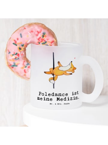 Mr. & Mrs. Panda Teeglas Fuchs PoledanZeichen mit Spruch in Transparent