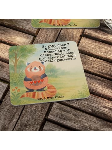 Mr. & Mrs. Panda Bierfilzl Roter Panda Design mit Spruch in Weiß