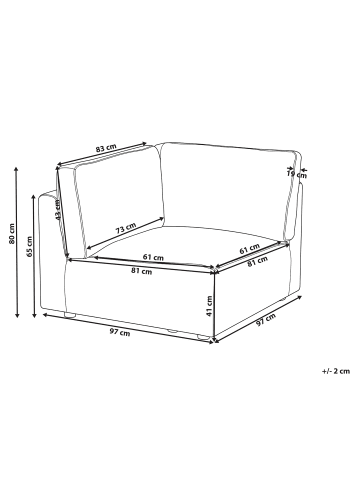 Beliani 3-tlg Sofaelement KIVVIK in Weiß
