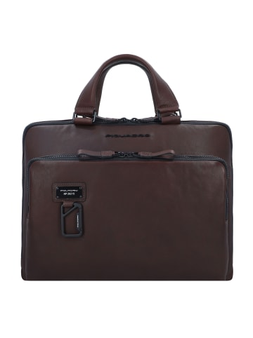 Piquadro Harper Aktentasche RFID Schutz Leder 38 cm Laptopfach in dark brown