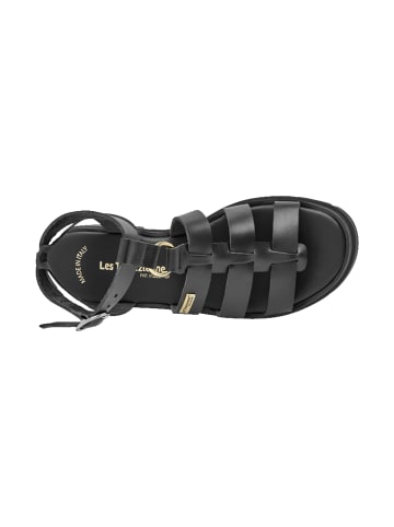 Les Tropéziennes par M Belarbi Flache Ledersandalen von Tobosued Schwarz