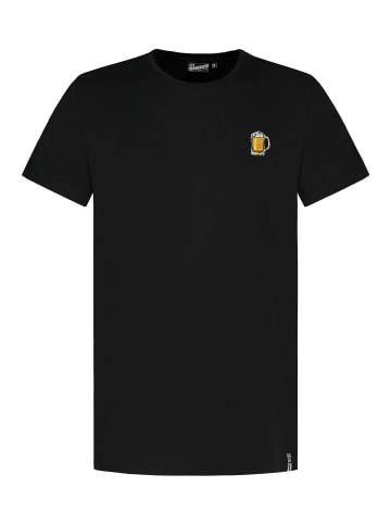 Eight2Nine Bequemes Kurzarm T-Shirt Fotodruck Casual in Schwarz