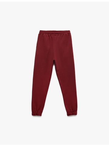 KOTON SWEAT BOTTOMS in Bordo