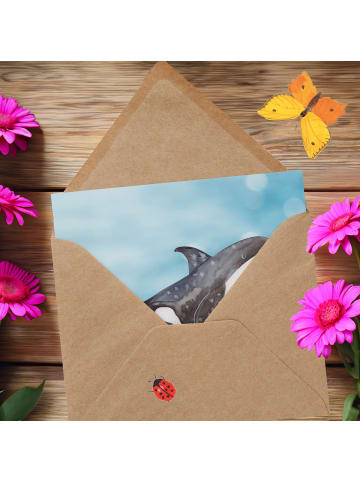 Mr. & Mrs. Panda faltkarte Orca ohne Spruch in OZeichenanblue