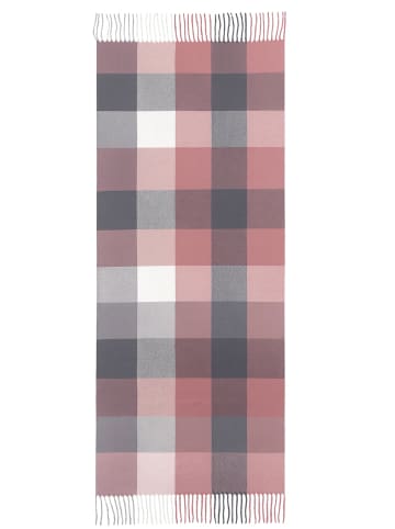 Faera Weicher Strickschal mit Fransen und geometrischem Muster in Grau