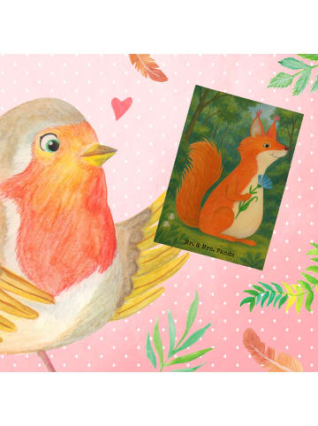 Mr. & Mrs. Panda Grußkarte Eichhörnchen Blume Design ohne Spruch in Weiß