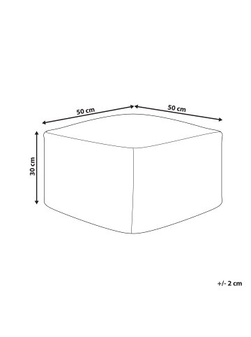 Beliani Pouf ZAHRI in Braun/Weiß - (W) 50 x (H) 30 x (L) 50 cm