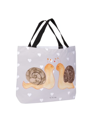 Mr. & Mrs. Panda Tasche Schnecken Liebe ohne Spruch in Grau Pastell