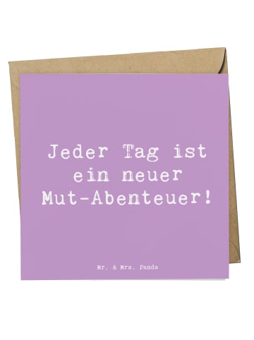 Mr. & Mrs. Panda Doppelkarte Spruch Angst überwinden Abenteuer m... in Lavendeltraum