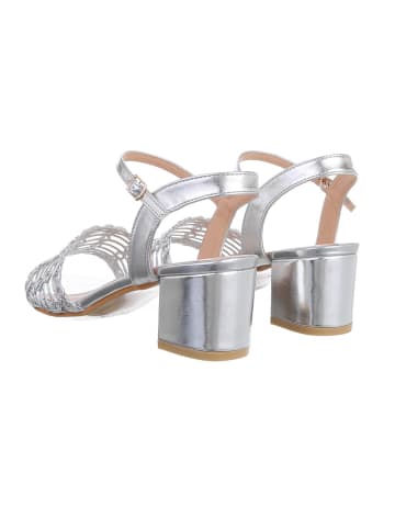 Ital-Design High-Heel Sandalette in Silber