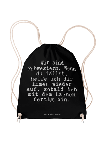 Mr. & Mrs. Panda Baumwolltasche Wir sind Schwestern. Wenn... mit... in Schwarz