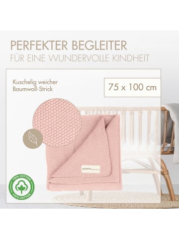 Räuberella Babydecke Reiskorn-Struktur "geruhsamer Rosentau" in Rosa - 75x100 cm