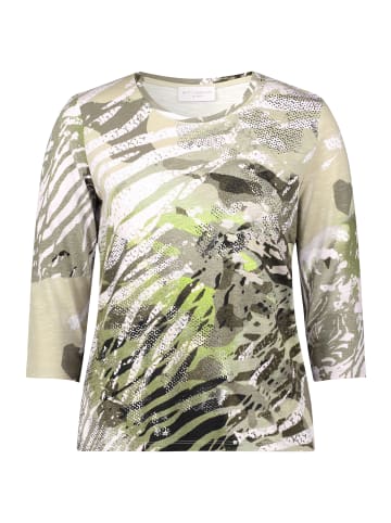Betty Barclay Basic Shirt mit Print in Khaki/Cream