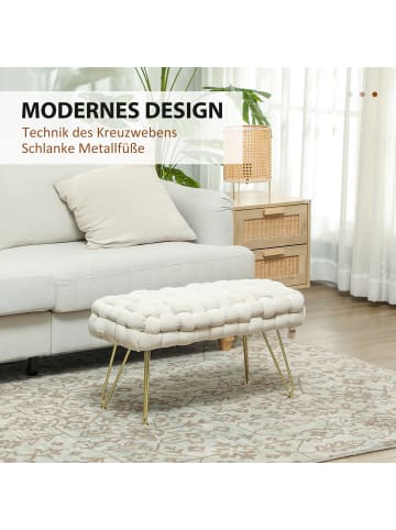 HOMCOM Sitzhocker-76L x 38B x 41,5H cm-Cremeweiß