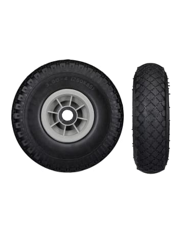 relaxdays 4x Sackkarrenrad in Schwarz/ Grau - 3.00-4