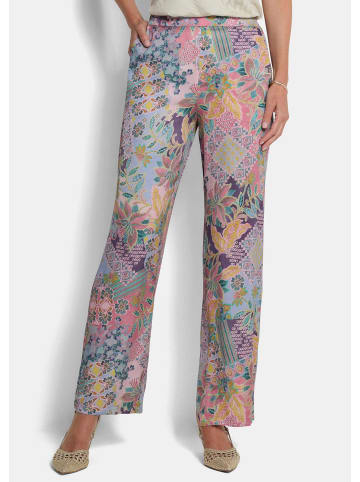 GOLDNER Luftige Sommerhose mit Patch-Muster in salbei / rosé / gemustert