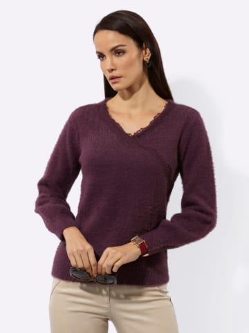 creation L Lyocell-Mix-Pullover in burgund