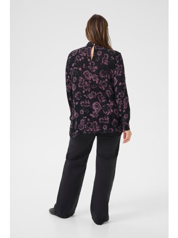 KAFFE curve Langarm-Bluse KCami Regular fit in Black Tulipwood Rose