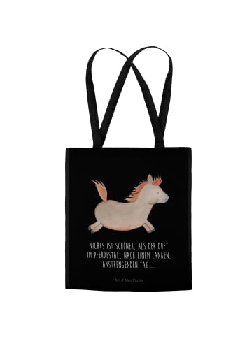 Mr. & Mrs. Panda Tasche Pferd Springen mit Spruch in Schwarz