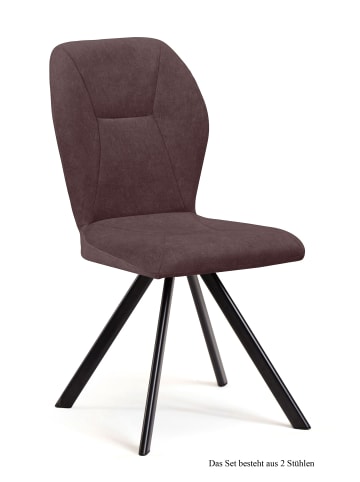 58 aufm Kessel ESSZIMMERSTUHL drehbar (2er-Set) Diana 51x92x60 Schwarz/Braun