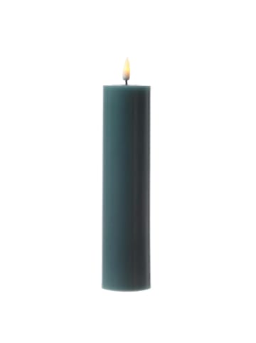 Deluxe Homeart LED Kerze Mia Echtwachs flackernd H: 20cm D: 5cm in jadegrün