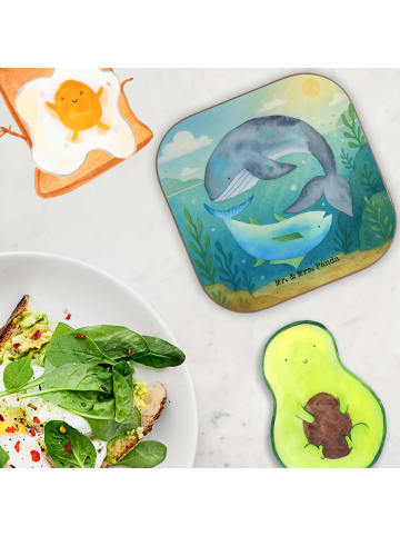 Mr. & Mrs. Panda Untersetzer für Gläser Walfisch Thunfisch Desig... in Weiß