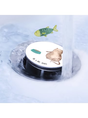 Mr. & Mrs. Panda Waschbecken Stopfen Katze Fressen ohne Spruch in Weiß