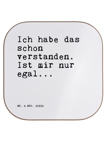 Mr. & Mrs. Panda Untersetzer Tee Ich habe das schon... mit Spruch in Weiß