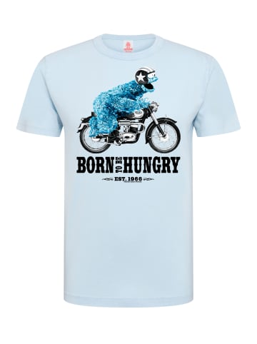 Logoshirt T-Shirt Sesamstrasse - Krümelmonster Motorrad in hellblau