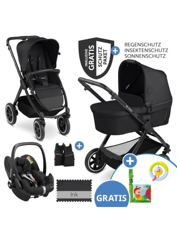 ABC-Design 3in1 Kinderwagen-Set Samba - inkl. Babywanne, in schwarz