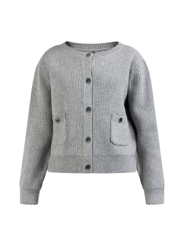 DreiMaster Damen Strickjacke Mit Knöpfen in Grau Melange
