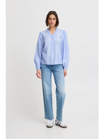 ICHI Langarmbluse IXLAYA LS 20122801 moderne Bluse in Blau