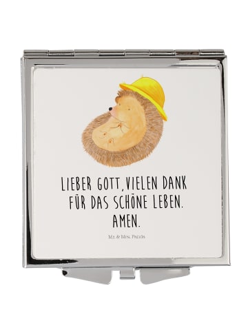 Mr. & Mrs. Panda Schminkspiegel Igel Beten mit Spruch in Weiß