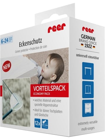 Reer [Vorteilspack] Eckenschutz 12er Pack in weiß ab 6 Monate