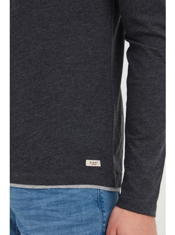 BLEND Langarmshirt BHLeonas 20711586ME Longsleeve mit Double-Layer-Optik in dunkelgrau