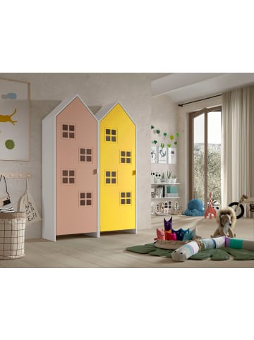 58 aufm Kessel REGALSCHRANK Set Kania 115x37x171 MDF Weiß /Bunt