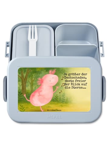 Mr. & Mrs. Panda Brotdose Axolotl Tanzen Design mit Spruch in Blau Pastell