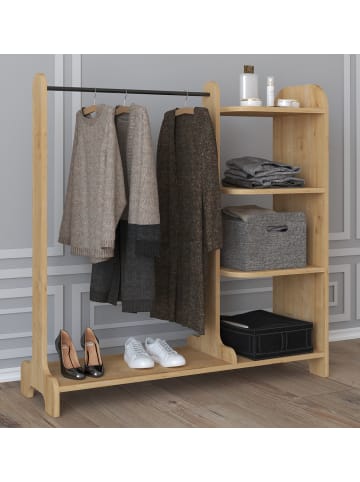VCM  Offener begehbarer Kleiderschrank Regal Lempu M in Honig-Eiche