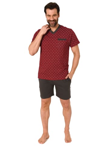 NORMANN Schlafanzug kurzarm Pyjama Shorty print - 68366 in rot
