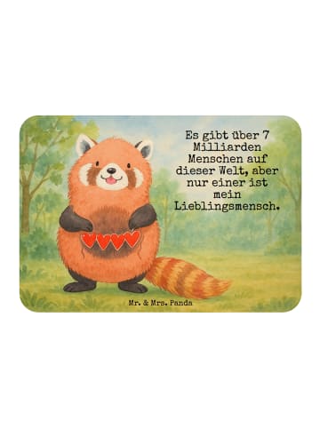 Mr. & Mrs. Panda Kühlschrankmagnet Roter Panda Design mit Spruch in Weiß