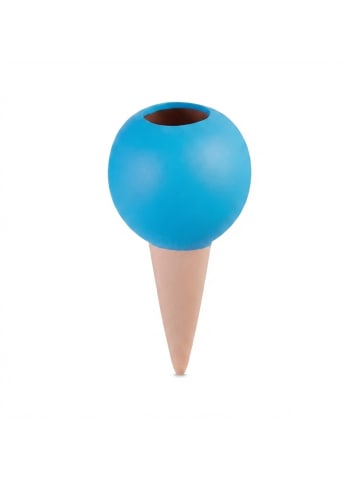 relaxdays 4 x Tonkegel in Terrakotta/ Blau - (H)18 x Ø 9 cm
