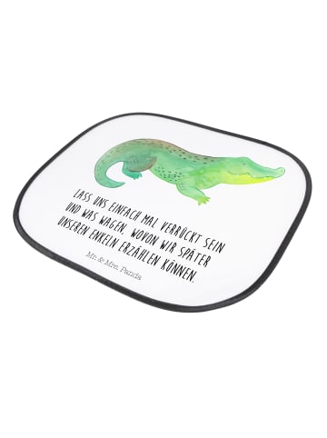 Mr. & Mrs. Panda Sonnenschutz Auto Fenster Krokodil mit Spruch in Weiß