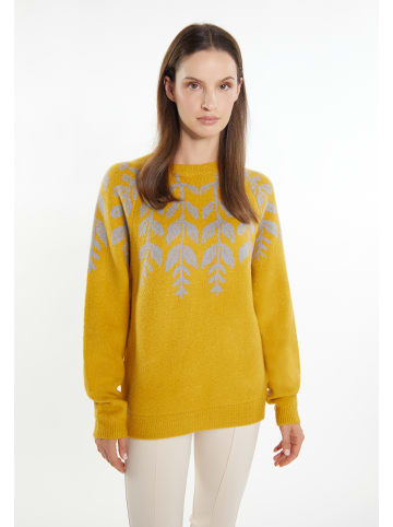 Usha Damen Strick Pullover in Curry Mehrfarbig